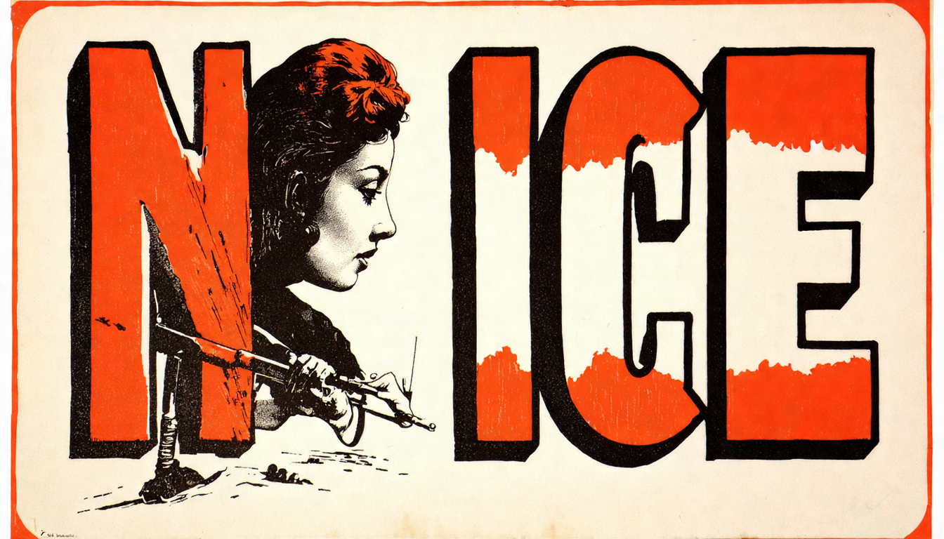 No ICE vintage poster