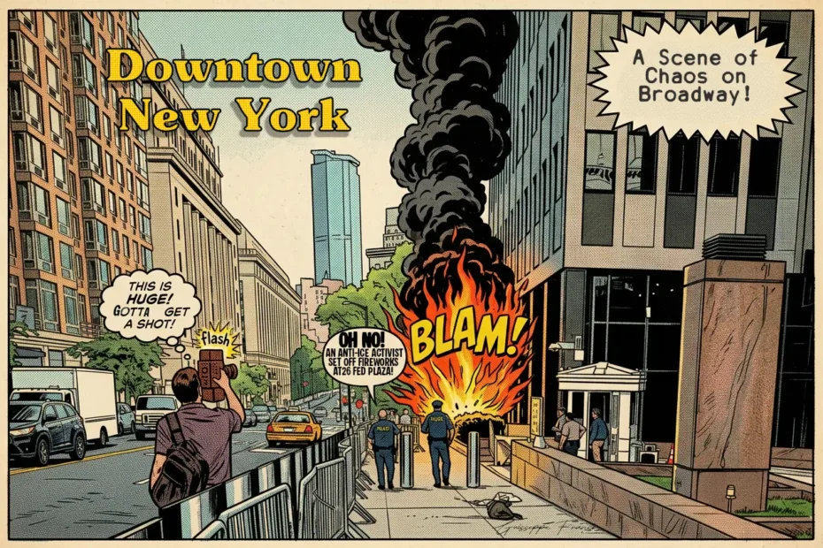 Man Sets Off Fireworks and Starts Fire at Federal Building New York City